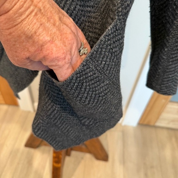 Ralph Lauren Charcoal 71% Wool Knit Open Cardigan w/ Pockets‎ Women's Medium EUC - Picture 7 of 10